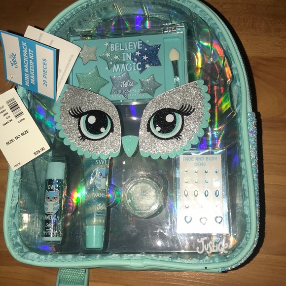 Justice NWT mini backpack makeup kit NWT